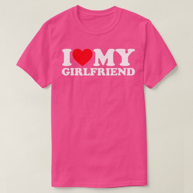 T-shirt I Love My Girlfriend I Heart My Girlfriend S (Design devant)