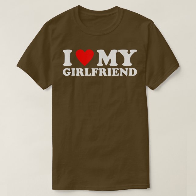 T-shirt I Love My Girlfriend I Heart My Girlfriend S (Design devant)