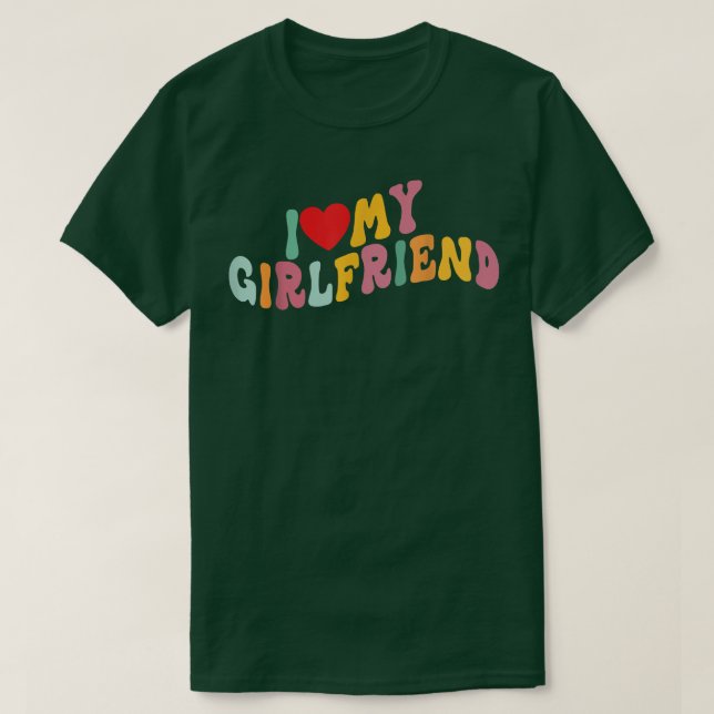 T-shirt I Love My Girlfriend I Red Heart My Girlfriend Gf (Design devant)