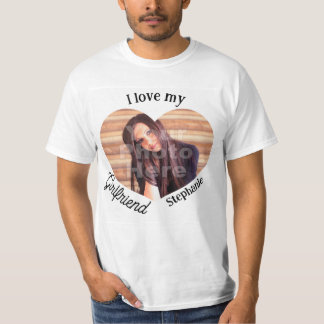 T-shirt I Love my Girlfriend Nom Forme du coeur Couleur de