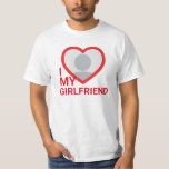 T-shirt I Love My Girlfriend Photo<br><div class="desc">Créez votre propre T-shirt rouge I Love My Girlfriend Photo Text avec ce modèle de chemise moderne et drôle avec une police sans serif moderne cool et photo de petite amie dans un immense coeur rouge. Ajoutez votre propre photo, votre nom ou tout texte personnalisé. Vous pouvez facilement changer le...</div>