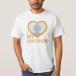 T-shirt I Love My Girlfriend Photo<br><div class="desc">Créez votre propre Tangerine I Love My Girlfriend plus que jamais Photo Text T-Shirt avec ce modèle de chemise moderne et drôle avec une police serif de dalle cool et photo de petite amie dans un coeur orange énorme. Ajoutez votre propre photo, votre nom ou tout texte personnalisé. Faites votre...</div>