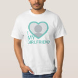 T-shirt I Love My Girlfriend Photo<br><div class="desc">Créez votre propre t-shirt bleu clair turquoise I Love My Girlfriend Photo Text T-Shirt avec ce modèle chemise moderne et drôle avec une police sans serif moderne cool et photo de petite amie dans un immense coeur rouge. Ajoutez votre propre photo, votre nom ou tout texte personnalisé. Vous pouvez facilement...</div>