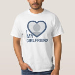 T-shirt I Love My Girlfriend Photo<br><div class="desc">Créez votre propre bleu marine simple et propre I Love My Girlfriend plus que jamais Photo Text T-Shirt avec ce modèle de chemise moderne et audacieux avec une police sans serif cool et photo de petite amie dans un immense coeur noir. Ajoutez votre propre photo, votre nom ou tout texte...</div>