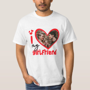 T-shirt I Love My Girlfriend Photo Custom