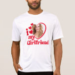 T-shirt I Love My Girlfriend Photo personnalisée<br><div class="desc">I Love My Girlfriend Shirt - télécharger une photo pour l'intérieur du coeur</div>
