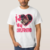 T-shirt I Love My Girlfriend Photo personnalisée (Devant)
