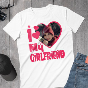 T-shirt I Love My Girlfriend Photo personnalisée
