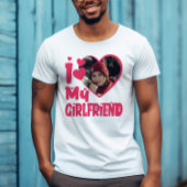 T-shirt I Love My Girlfriend Photo personnalisée