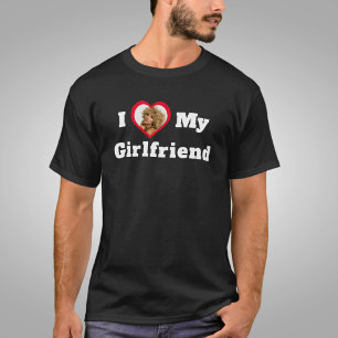 T-shirt I Love My Girlfriend Photo personnalisée personnal