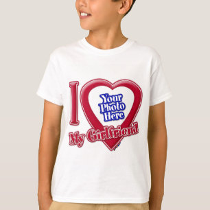 T-shirt I Love My Girlfriend Photo Red Heart