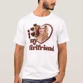 T-shirt I Love My Girlfriend Pink Brown Photo (Devant)