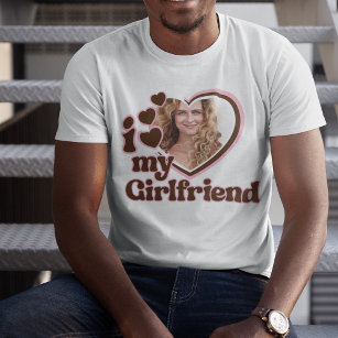 T-shirt I Love My Girlfriend Pink Brown Photo