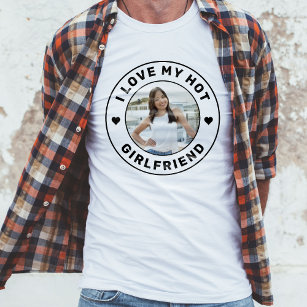 T-shirt I Love My Girlfriend Simple Photo personnalisée