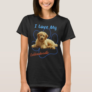 T-shirt I Love My Goldendoodle Best Dog Lover Paw Print !