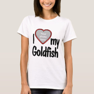 T-shirt I Love My Goldfish - Cadre photo Coeur Rouge