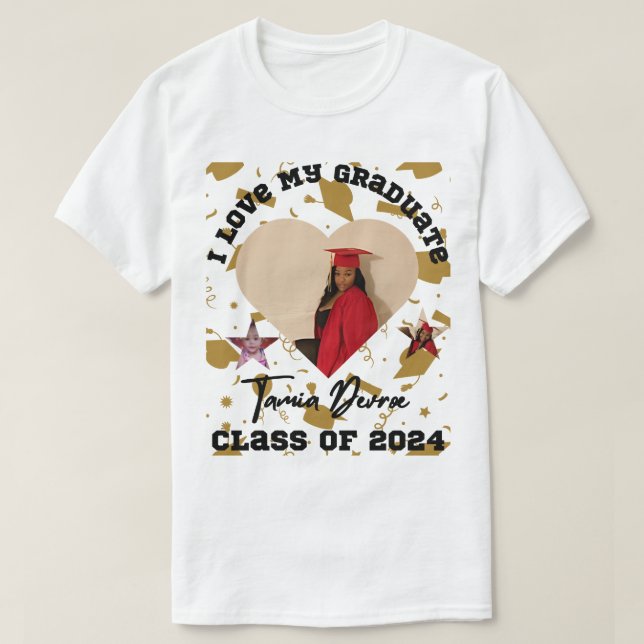 T-shirt I Love My Graduate 2024 Heart (Design devant)