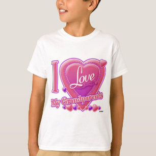 T-shirt I Love My Grand-parents pink/violet - coeur