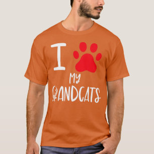 T-shirt I Love My Grandcats Grand-mère Grand-père Chat Pap