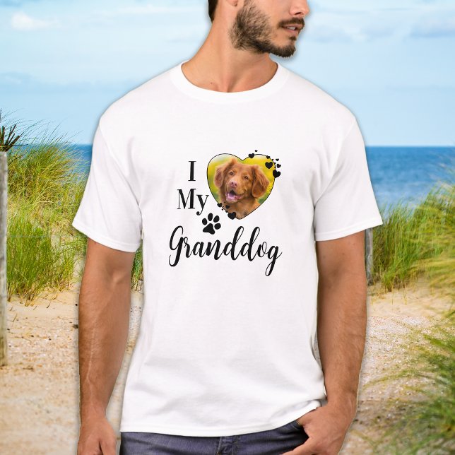 T-shirt I Love My Granddog Personalized Grand-pa Pet Photo (Créateur téléchargé)