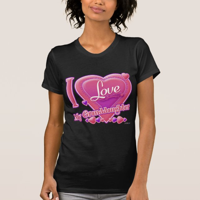 T-shirt I Love My Grandgirl rose/violet - coeur (Devant)