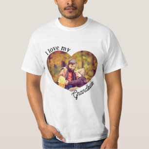T-shirt I Love my Grandkids Heart Photo Grand-mère Grand-p