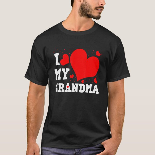 T-shirt I Love My Grandma Valentines Day Family Matching G (Devant)