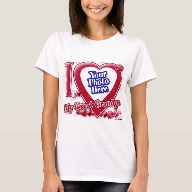 T-shirt I Love My Great Grand-pa coeur rouge - photo (Devant)
