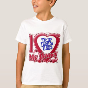 T-shirt I Love My Honey coeur rouge - photo