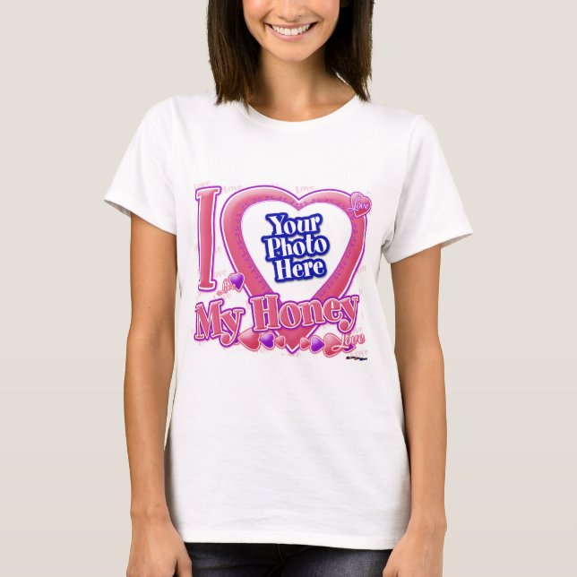 T-shirt i Love My Honey rose/violet - photo (Devant)