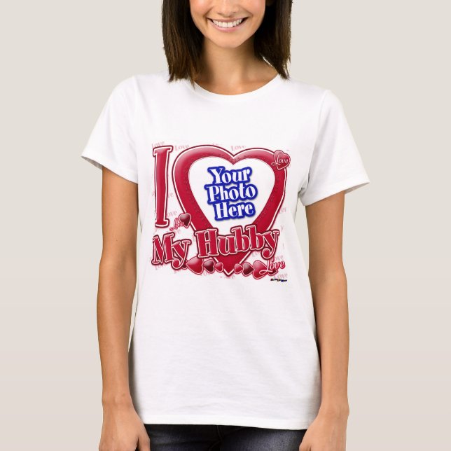 T-shirt I Love My Hubby coeur rouge - photo (Devant)