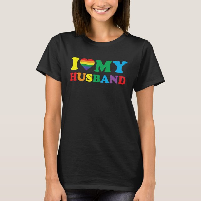 T-shirt I Love My Husband LGBTQ Gay Valentines Day (Devant)