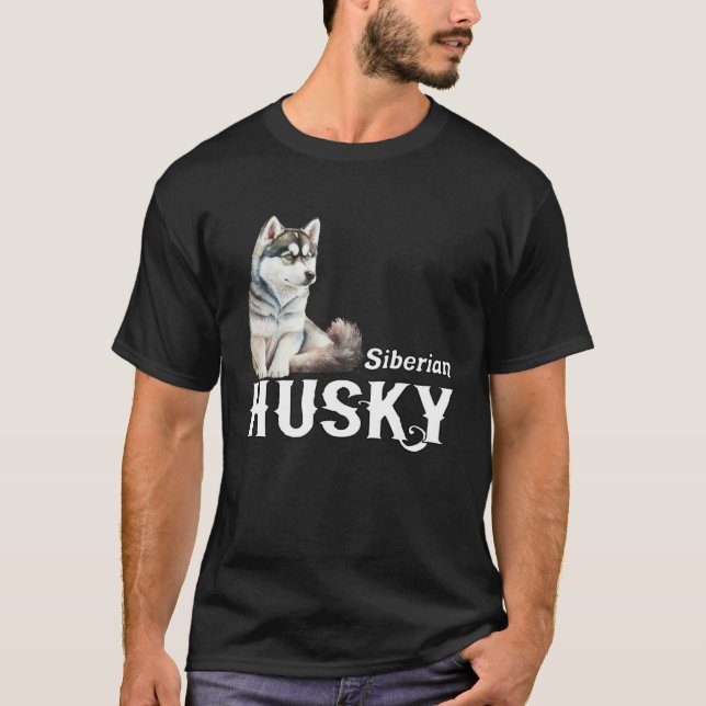 T-shirt I Love My Husky Cute Sled Dog Siberian Husky (Devant)