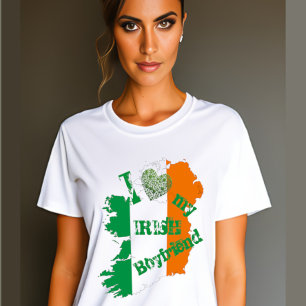 T-shirt I Love my Irish Boyfriend Irlande Carte