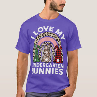 T-shirt I Love My Kindergarten Bunnies Femme Enseignante E