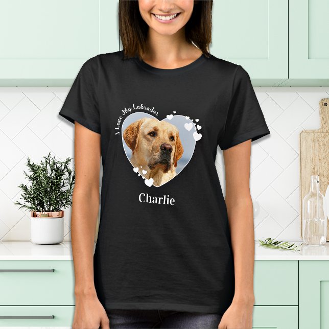 T-shirt I Love My Labrador Custom Cute Heart Pet Chien Pho (Créateur téléchargé)