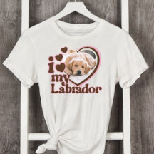 I Love My Labrador Custom Pink Heart Photo