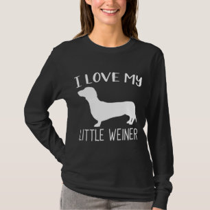 T-shirt I Love My Little Weiner Dachshund Amoureux des chi