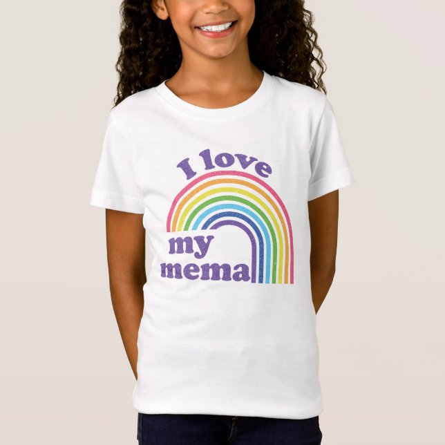 T-Shirt I Love My Mema - Mignonne Arc-en-ciel (Devant)