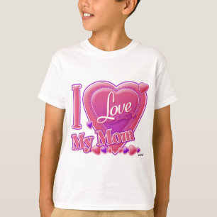 T-shirt I Love My Mom rose/violet - coeur