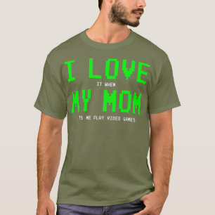 T-shirt I Love My MomGamer Cadeaux pour les garçons Ado