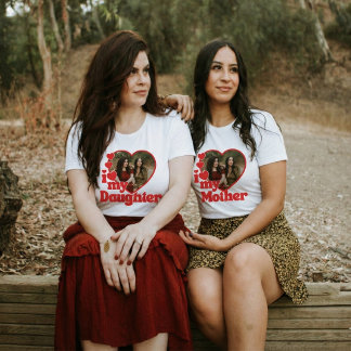 T-shirt I Love My Mother Heart Photo Mothers Day