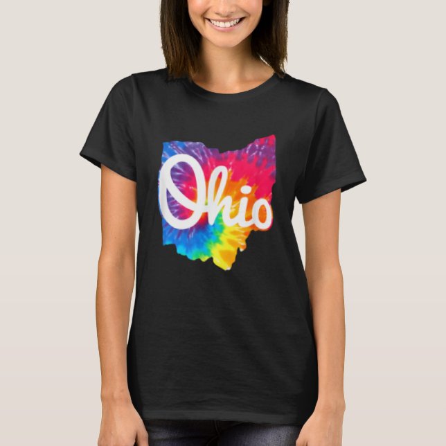 T-shirt I Love My Ohio Home Script Tie Dye Ohio (Devant)