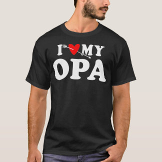 T-shirt I Love My Opa with Heart Wear for Grandson