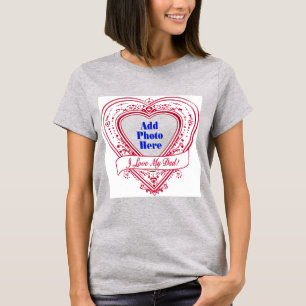 T-shirt I Love My Papa ! Photo Red Hearts