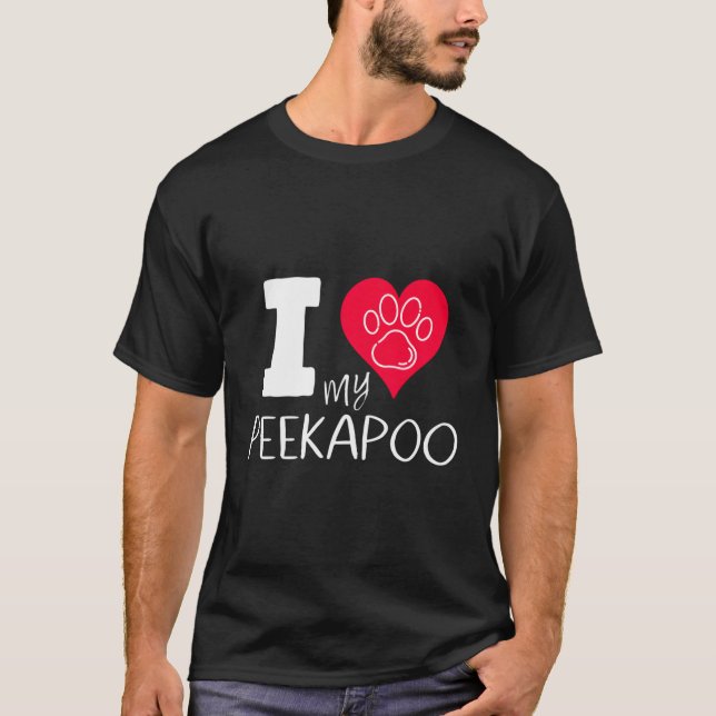 T-shirt I Love My Peekapoo I Heart My Peekapoo Pekingese P (Devant)