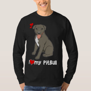 T-shirt I Love My Pitbull Pit Bull Lover Imprimer