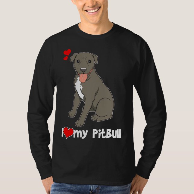 T-shirt I Love My Pitbull Pit Bull Lover Imprimer (Devant)