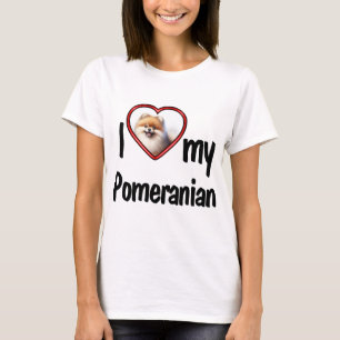 T-shirt I Love My Pomeranian - Cadre photo Coeur mignon