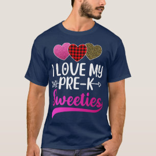 T-shirt I Love My PreK Sweeties Hearts Valentines Day Teac